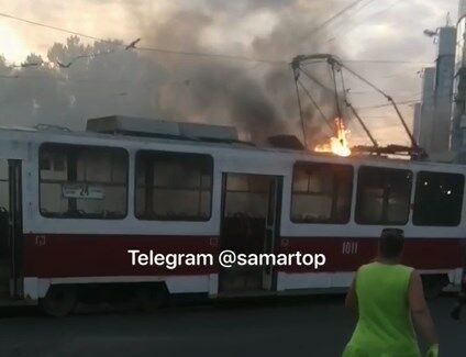 В Самаре снова полыхал трамвай