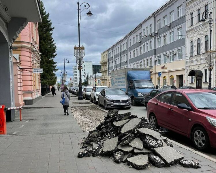 В Самаре улицу Куйбышева перед летним сезоном оставили без деревьев